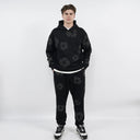 DENIM TEARS THE COTTON WREATH SWEATPANTS BLACK MONOCHROME