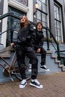 DENIM TEARS THE COTTON WREATH HOODIE BLACK MONOCHROME