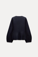 BELTED BLAZER WITH SHOULDER PADS