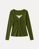 Ruched Henley Top