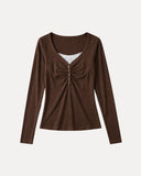 Ruched Henley Top