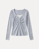 Ruched Henley Top