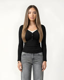 Ruched Henley Top