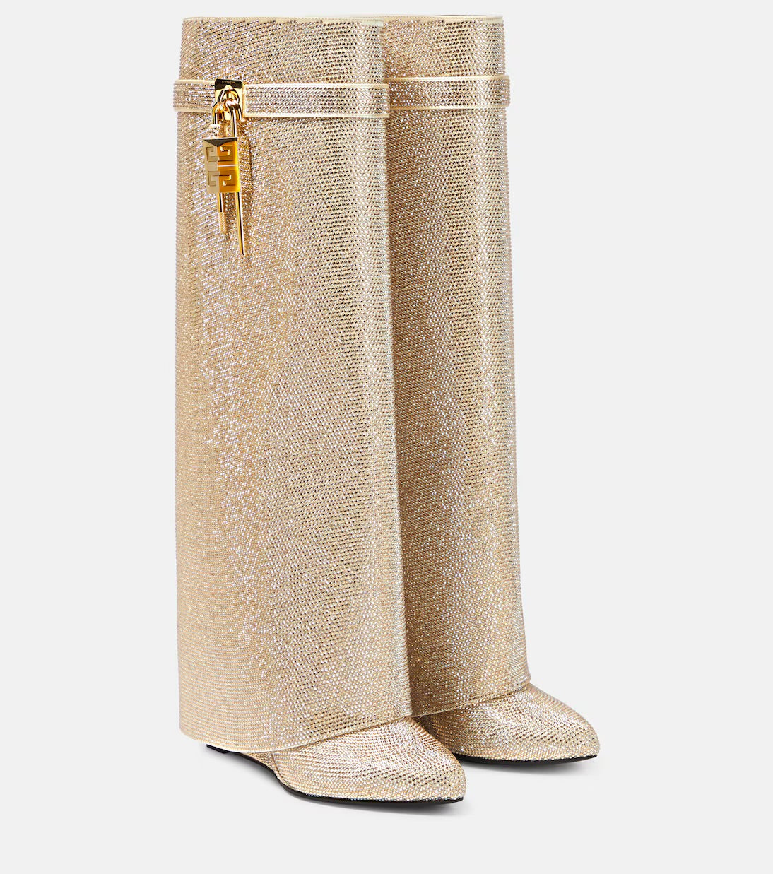 Shark Boots gold glitters