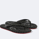 RED BOTTOM FLIP FLOPS BLACK