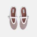 ALAÏ WHITE FISHNET BALLET FLATS