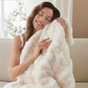 Snuffly® Ruched Faux Fur Cozy Throw Blanket