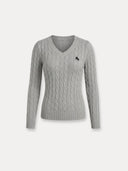 Cable Knit V-Neck Sweater