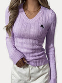 Cable Knit V-Neck Sweater