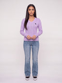Cable Knit V-Neck Sweater