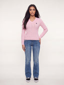Cable Knit V-Neck Sweater