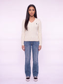 Cable Knit V-Neck Sweater