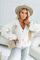 Kardigan Sweet Berry – Kremowy