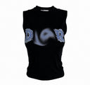 DENIM LETTER TOP