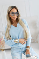 Sweter Soft V-Neck – Błękitny