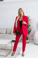 Spodnie Velmora – Czerwona Elegancja Stretch