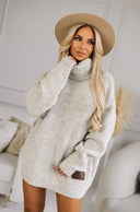 Sweter Tunikowy Oslo – Beżowy Golf