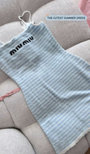 Robe à rayures bleues Miu Miu