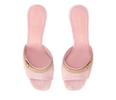 Pink denim heels