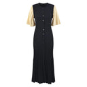SANDRA TWO TONE TRICOT DRESS BLACK