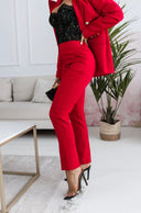 Spodnie Velmora – Czerwona Elegancja Stretch