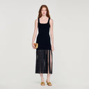 SANDRA LONG KNITTED DRESS WITH FRINGES