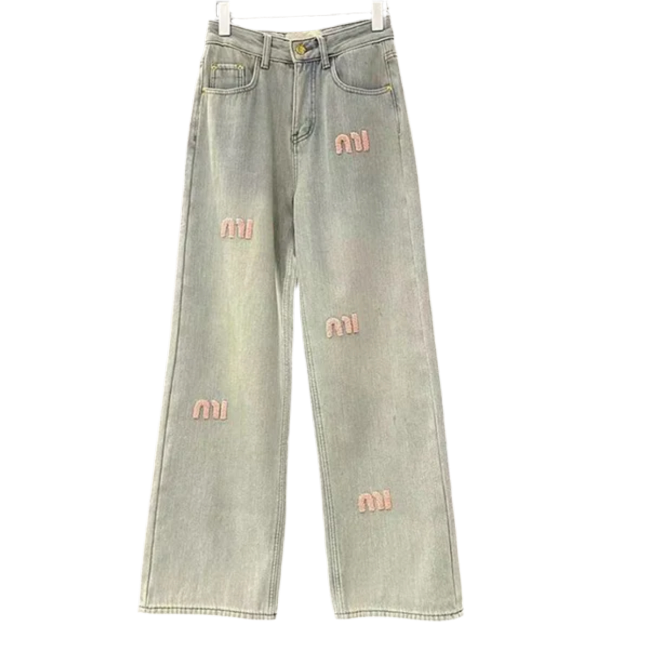 Miu Miu jeans with pink