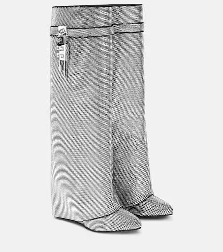 Shark Boots Silver glitters