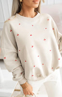 Bluza Cherry Love – Kremowa