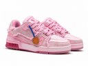 Pink distressed trainers
