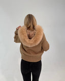 Pelz-Reißverschlussjacke Braun