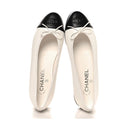 WHITE BLACK BALLERINA FLATS