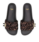 BROWN SILK SANDALS