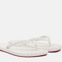 RED BOTTOM FLIP FLOPS WHITE