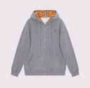 checkered zip-up grey