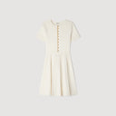SANDRA SHORT POINTELLE KNIT DRESS