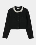 SANDRA BEADED COLLAR CARDIGAN