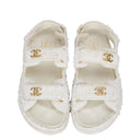 WHITE TEXTURED SANDALS