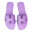 IT GIRL OSTRICH PURPLE SANDALS