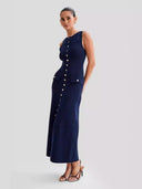 Strick-Hemdkleid mit Knöpfen