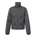 DARK GREY MONOGRAM KNITTED COAT