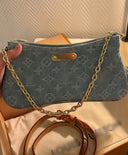mini denim bag with chain