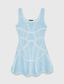 MAJE DRESS SHORT CROCHET BLUE